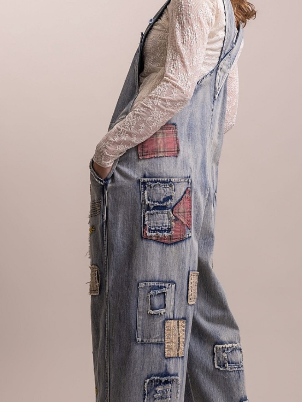 #1115 MULTI CONTRAST PACH MINERAL WASHED OVERALL - Picture 4 of 6